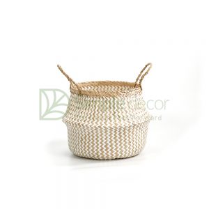 Nat White Paper Seagrass Belly Basket Wholesale