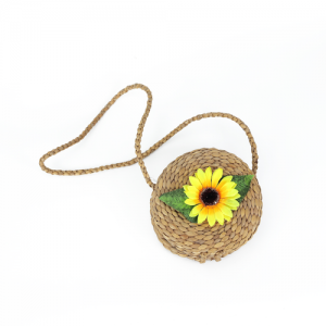 Water Hyacinth Bags for Women - Handmade Wicker Woven Purse Handbag Circle Bag