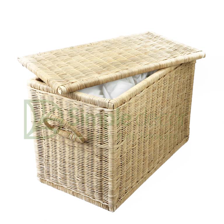 Rectangle Rattan Storage Basket With Lid Wholesale - Image 2