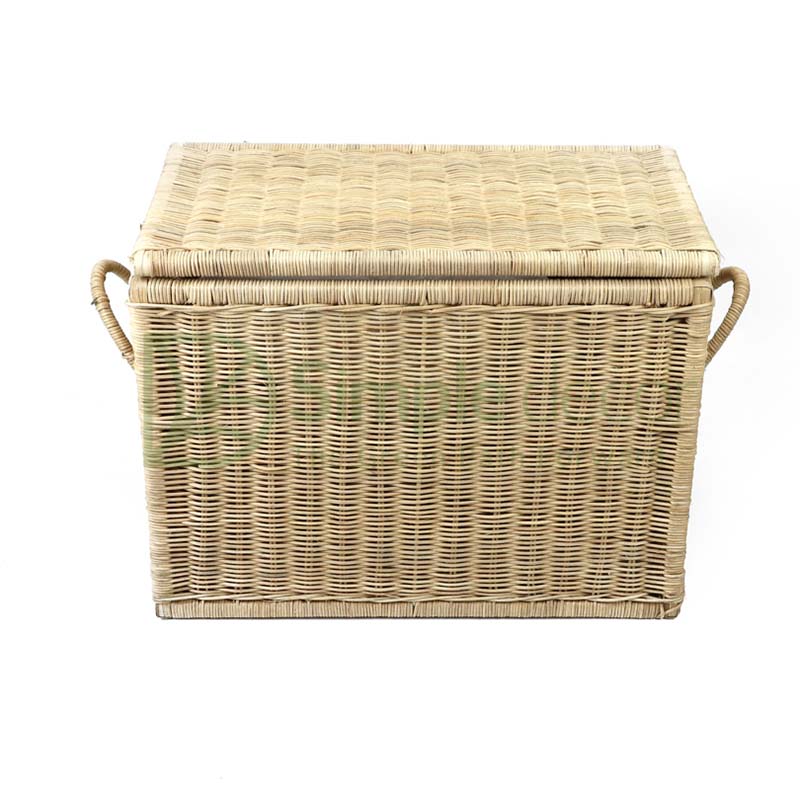 Rectangle Rattan Storage Basket With Lid Wholesale