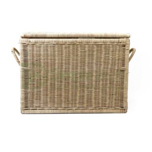 Rectangle Rattan Storage Basket With Lid Wholesale - Image 4