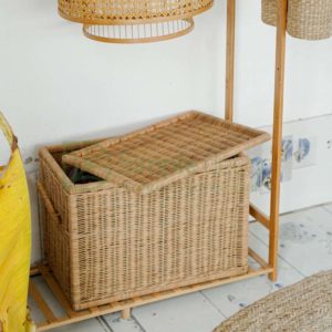 Rectangle Rattan Storage Basket With Lid Wholesale - Image 7