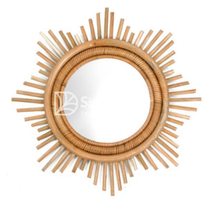 Flower Natural Rattan Mirror Wholesale