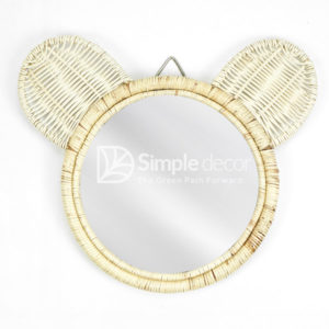 Bunny Ears Rattan Mirror Wholesale Wall Decor