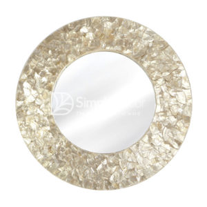 Round MOP Fin Pattern Mirror For Wall Decor