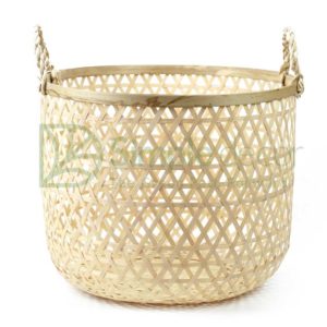 Thin Woven Bamboo Storage Basket Wholesale