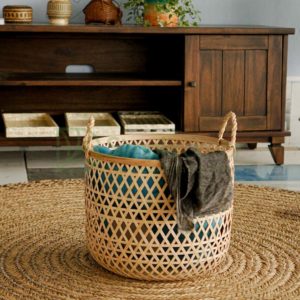 Thin Woven Bamboo Storage Basket Wholesale