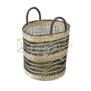 Wicker Sedge Black Storage Basket Manufacturer in Vietnam Wholesale