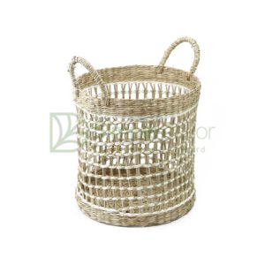 Wicker Sedge White Storage Basket Suppiler in Vietnam Wholesale