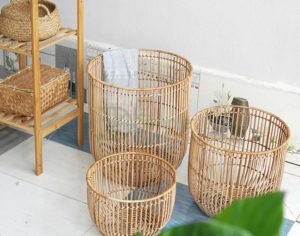 Brown Rattan Storage Basket Three Size Wholesale