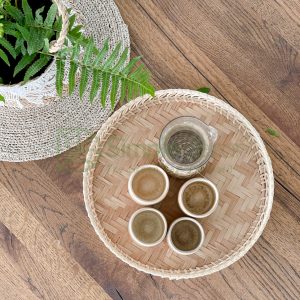 round rattan serving tray new design