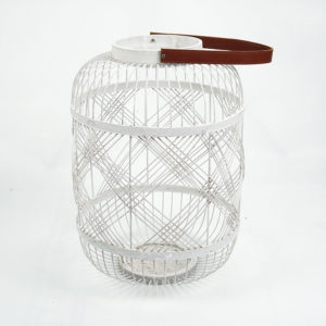 White Natural Rattan Lantern For Wax Candle Wholesale