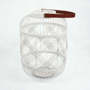 White Natural Rattan Lantern For Wax Candle Wholesale