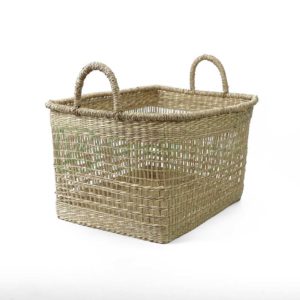 Wholesale Rectangular Seagrass Storage Basket With Handle