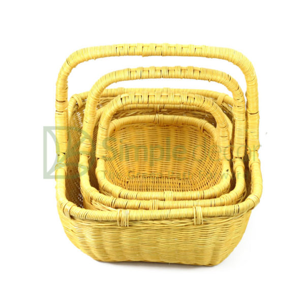 Yellow rattan Wicker Picnic Basket Bulk