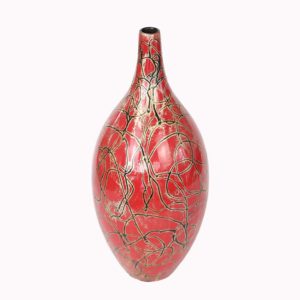 Red Lacquered MDF Decor Vase Wholesale Made In Vietnam