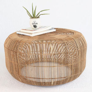 Brown Wicker Rattan Scatter Table For Coffee