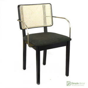 Black Wooden Chair With Fox Eyes Weave Wholesale