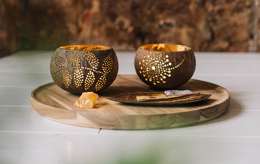 Explore Engraved Coconut Candle Holders 