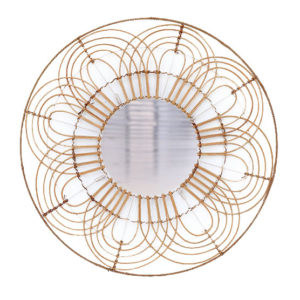 Flower Shape Round Rattan Mirror Wholesale