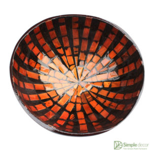 Orange Inlaid Seashell Coconut Bowl Wholesale
