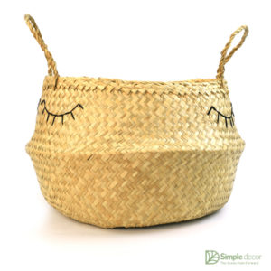 Embroidered Customized Seagrass Belly Basket Wholesale