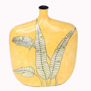 Tropical Leaf Pattern Lacquered Vase Wholesale