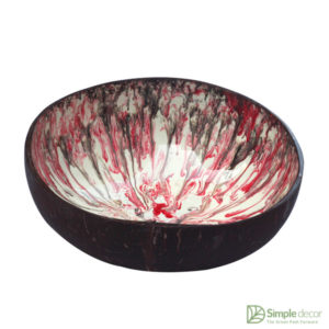 OEM/ODM Color Painted Lacquer Coconut Bowl Manufacture in Vietnam