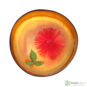 Customize Hand Flower Lacquer Coconut Shell Painting Bowls Wholesale