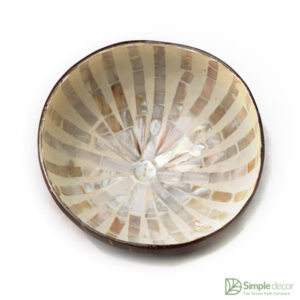 Vietnam Natural Seashell Inlay Coconut Bowls Supplier