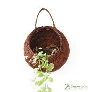 rattan hanging storage baskets