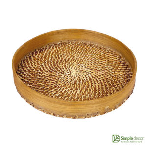 rattan serving tray