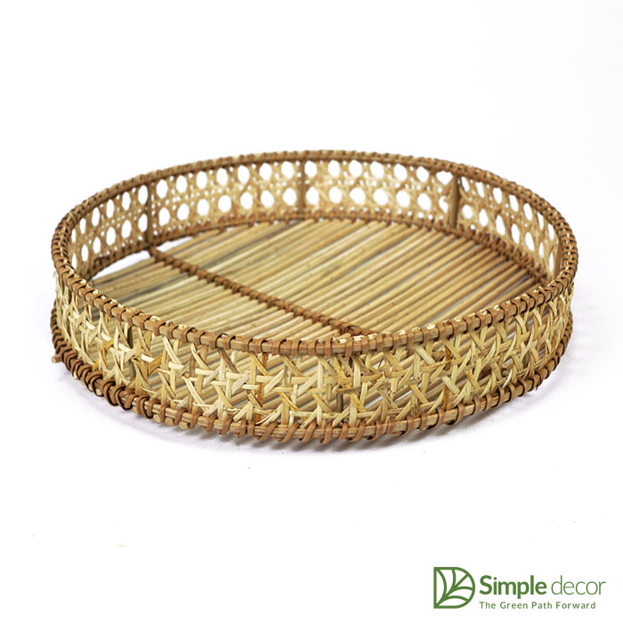 Round-flat Rattan Basket Isolated on the White Background Stock Photo -  Image of herb, wicker: 207850958