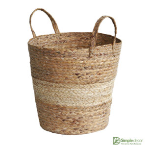 Wholesale water hyacinth seagrass storage baskets with handle