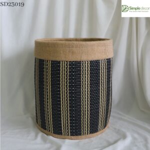 Seagrass & jute storage basket made in Vietnam