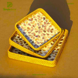 Mosaic Rattan Tray
