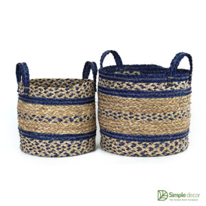 Blue Sea-Grass Storage Basket