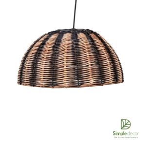 Black and brown striped lampshade