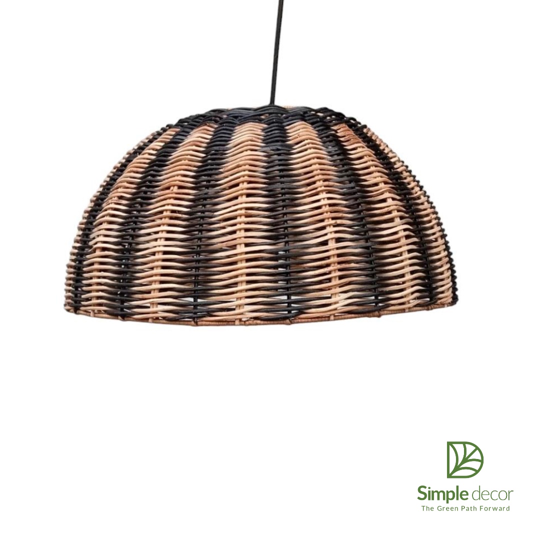 Black and brown striped lampshade